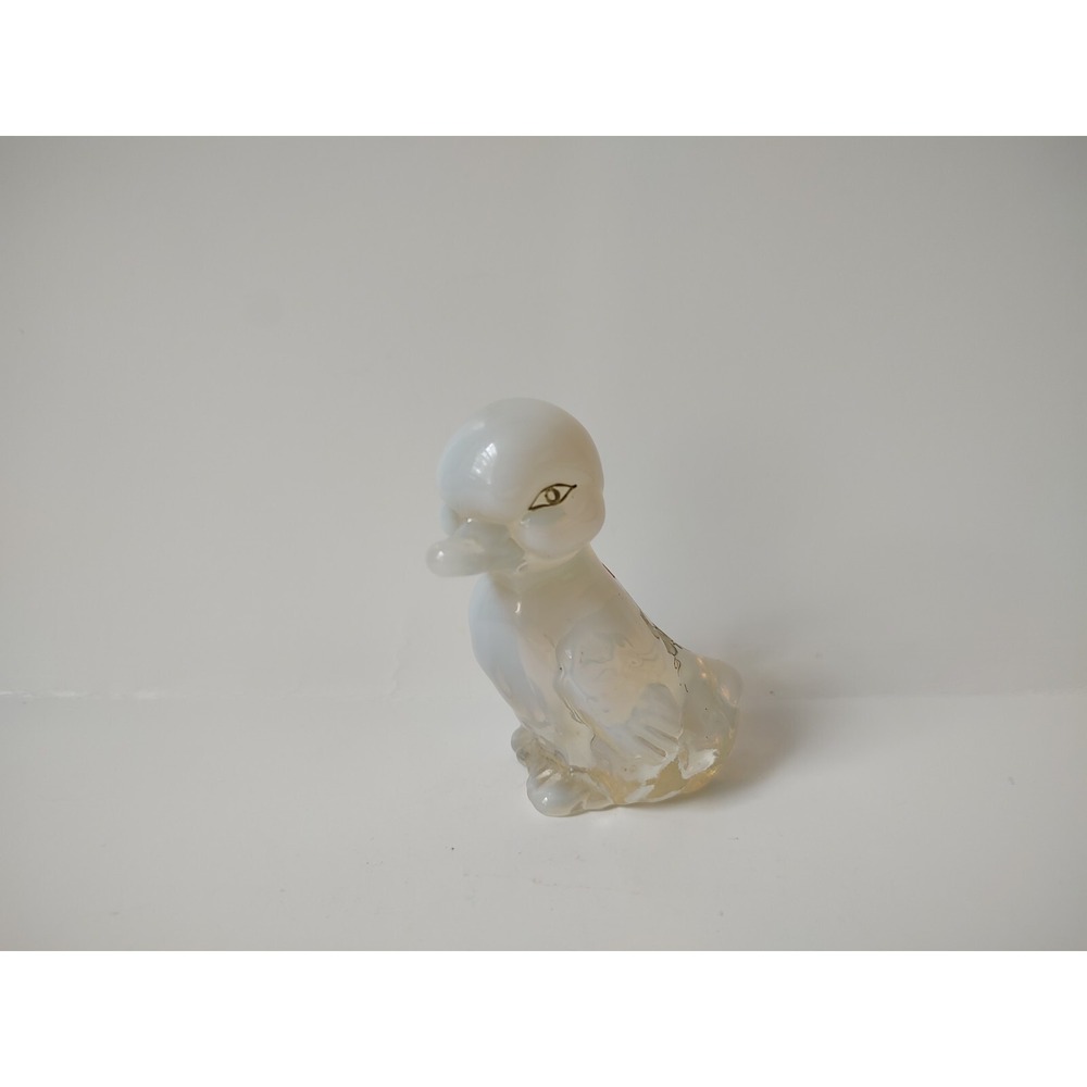 Fenton Glass‎ duck figurine sitting painted Strawberry